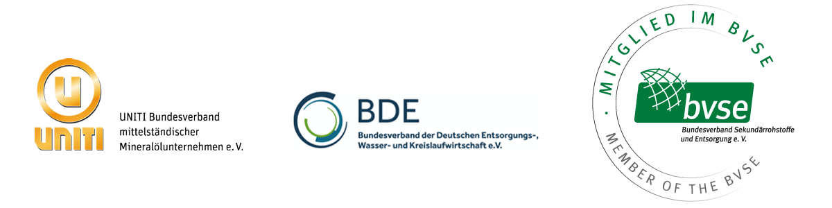 Partnerlogos der Verbände UNITI, BDE und bvse